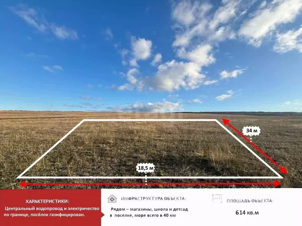 Участок в Крым, Симферопольский район, с. Чистенькое  (6.14 сот.) - Фото 1