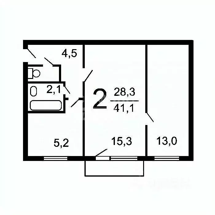 2-к кв. Москва Аэродромная ул., 18 (42.2 м) - Фото 1