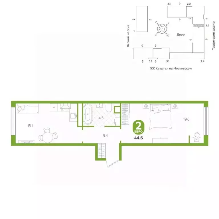 2-к кв. Тюменская область, Тюменский муниципальный округ, д. Дударева ... - Фото 1
