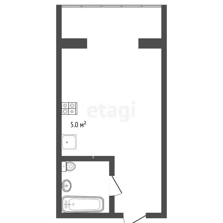 Квартира-студия: Тюмень, улица Тимофея Чаркова, 28 (20.7 м) - Фото 1