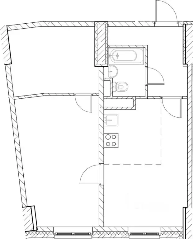 Квартира, 2 комнаты, 54.6 м - Фото 1