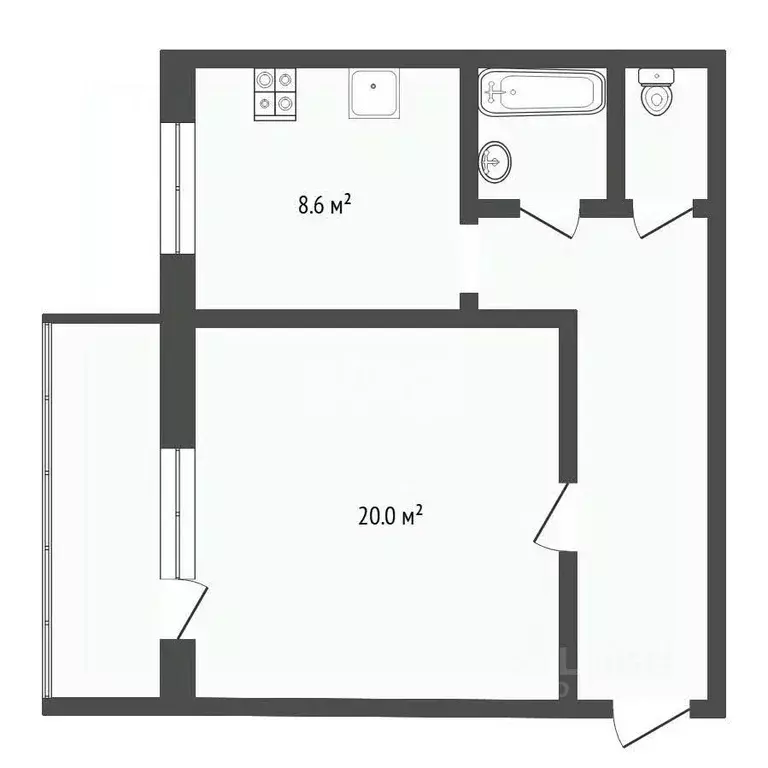 1-к кв. Тюменская область, Тюмень ул. Муравленко, 35 (39.8 м) - Фото 2