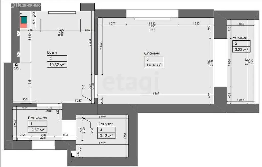 1-комнатная квартира: Пионерский, улица Гептнера, 19 (33.4 м) - Фото 0