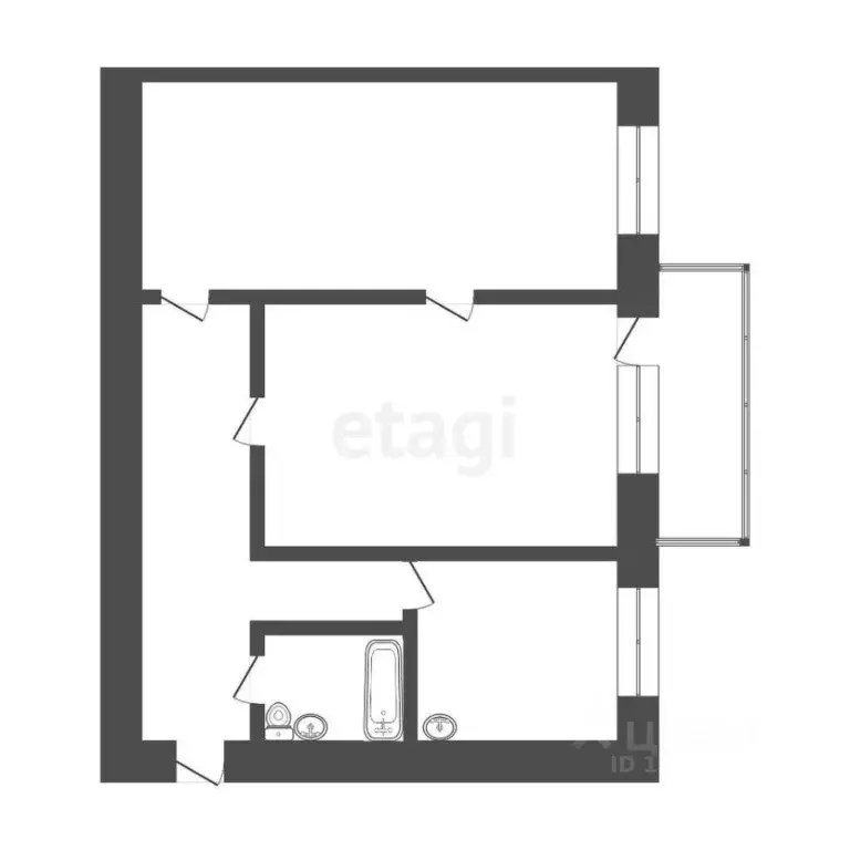 2-к кв. Томская область, Томск Киевская ул., 109/4 (41.7 м) - Фото 0