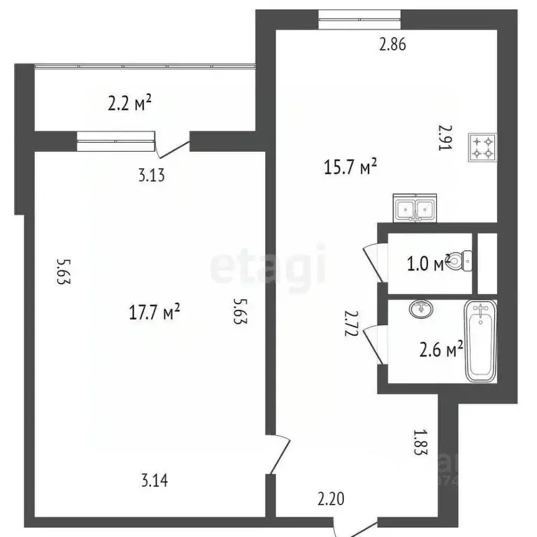 1-к кв. Санкт-Петербург Дунайский просп., 36 (37.0 м) - Фото 1