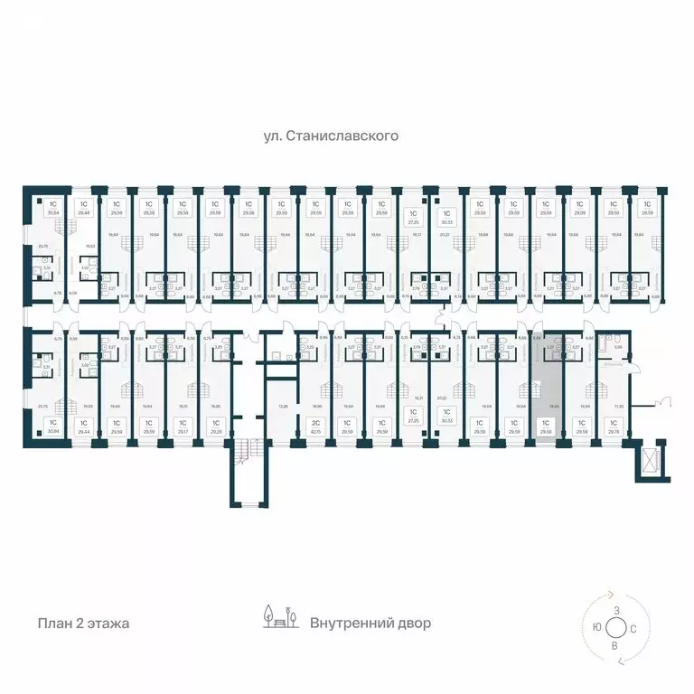 Квартира-студия: Новосибирск, улица Станиславского, 25 (29.59 м) - Фото 1