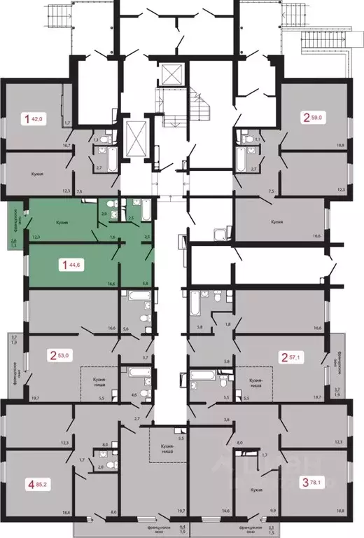 1-к кв. Красноярский край, Красноярск Судостроительная ул., 31Е (44.6 ... - Фото 0