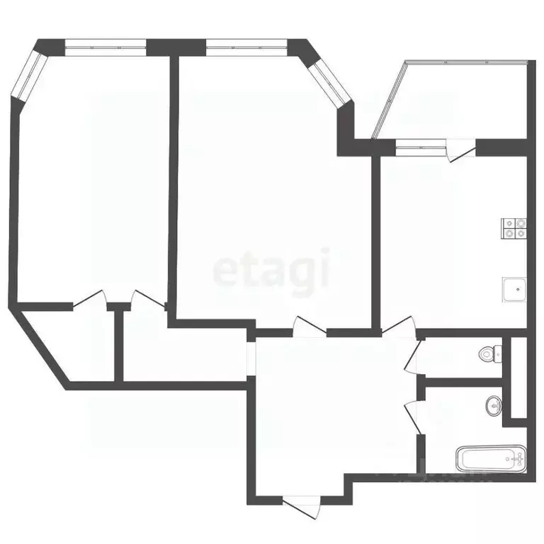3-к кв. Тюменская область, Тюмень Первомайская ул., 50/1 (66.0 м) - Фото 1