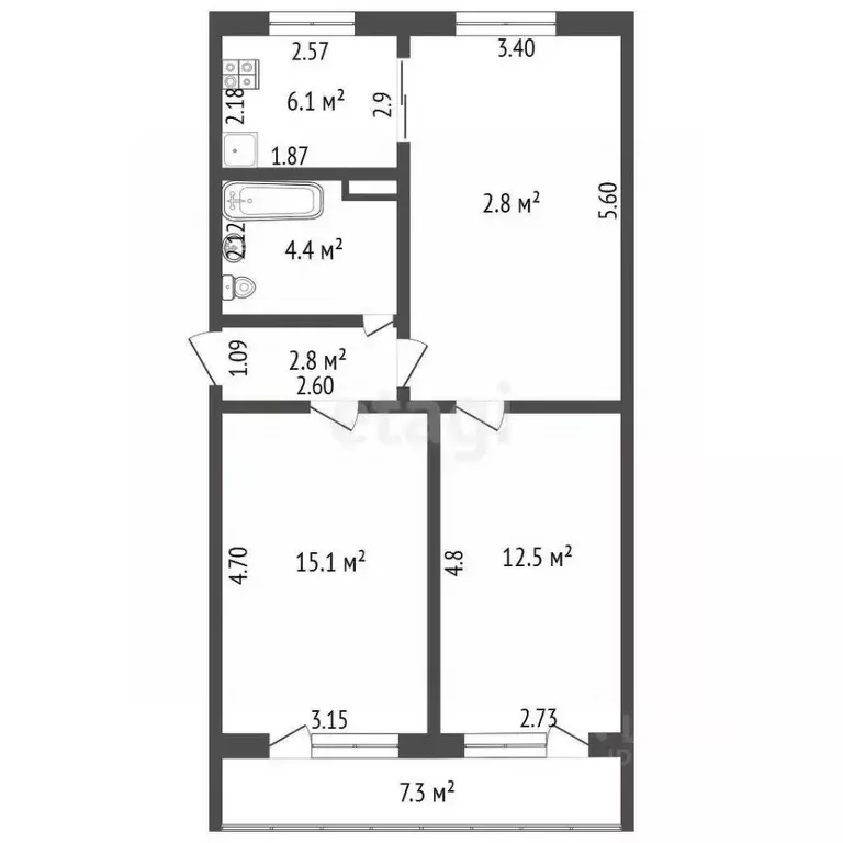 3-к кв. Краснодарский край, Новороссийск ул. Героев Десантников, 39А ... - Фото 1