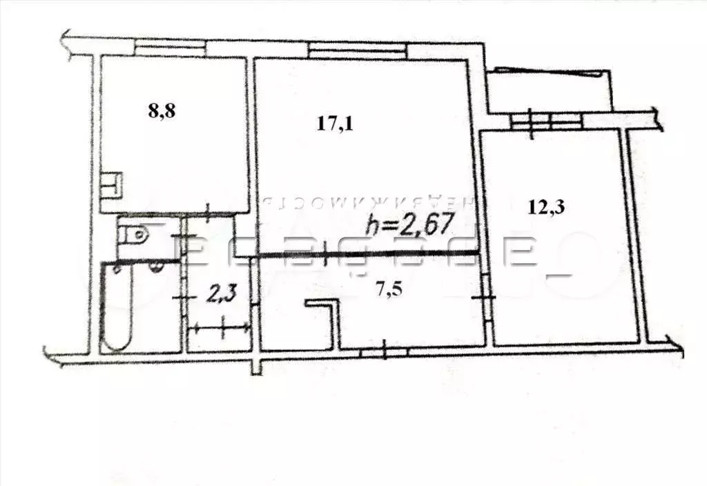2-к. квартира, 54 м, 9/9 эт. - Фото 0