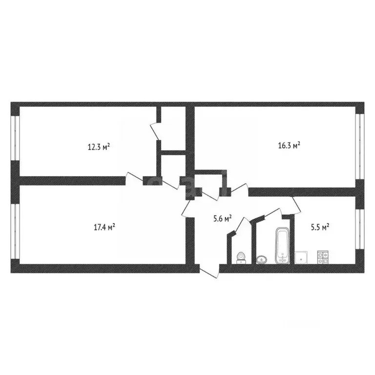 3-к кв. Калужская область, Балабаново г. Боровский муниципальный ... - Фото 2