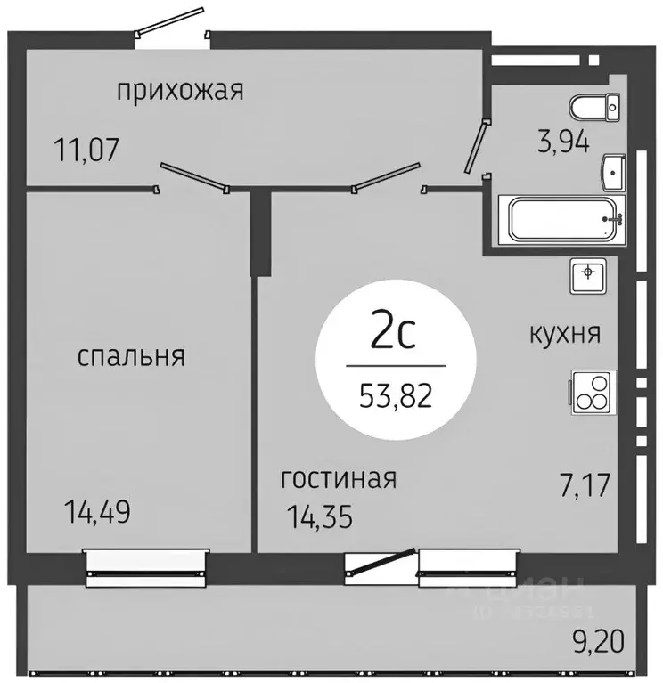 1-к кв. Новосибирская область, Новосибирск ул. Дмитрия Шамшурина, 29 ... - Фото 1