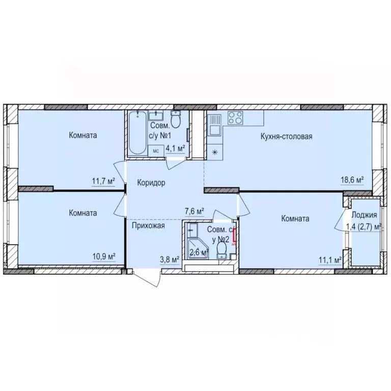 3-к кв. Удмуртия, Ижевск Буммаш жилрайон, Покровский жилой комплекс ... - Фото 1