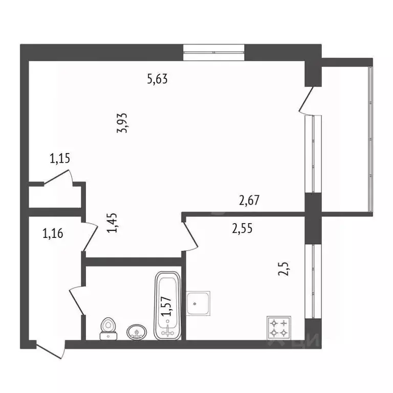 1-к кв. Иркутская область, Иркутск Советская ул., 76 (30.8 м) - Фото 2
