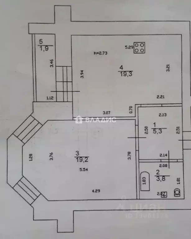 1-к кв. Татарстан, Казань ул. Болотникова, 9 (49.5 м) - Фото 2