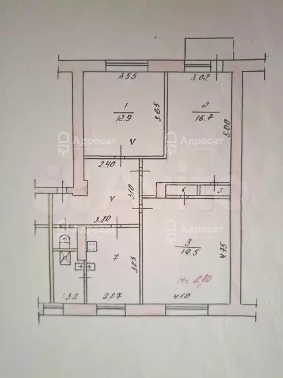 3-к. квартира, 71 м, 2/4 эт. - Фото 0