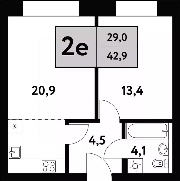 2-к кв. москва фестивальная ул, 15к24/1 (42.9 м) - Фото 0