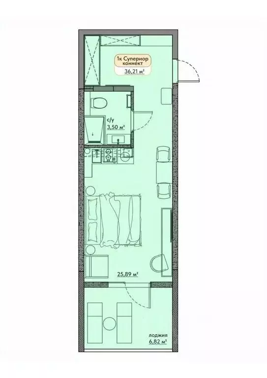 Студия Крым, Евпатория ул. Симферопольская, 1Ж (29.17 м) - Фото 0
