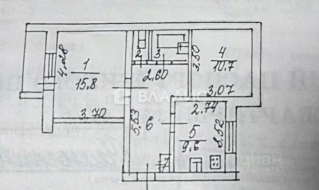 2-к кв. Белгородская область, Белгород ул. Челюскинцев, 55 (51.3 м) - Фото 2