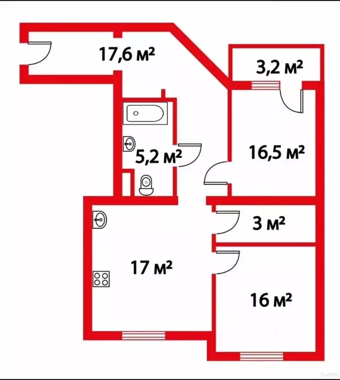 2-к кв. Санкт-Петербург Ленинский просп., 67к2 (76.0 м) - Фото 1