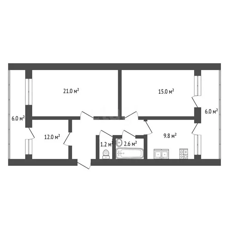 3-комнатная квартира: Феодосия, улица Дружбы, 42Е (76.1 м) - Фото 1