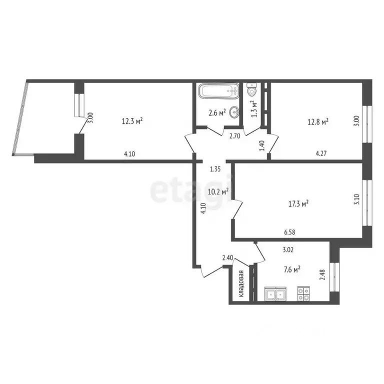 3-к кв. Орловская область, Орел Авиационная ул., 2 (65.8 м) - Фото 1