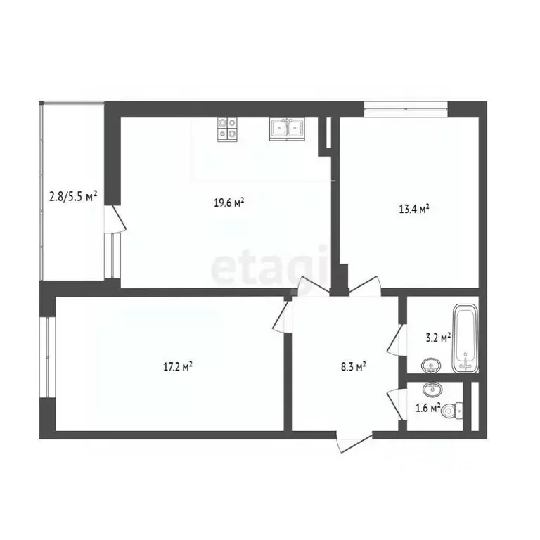 2-к кв. Ростовская область, Ростов-на-Дону ул. Берберовская, 26с1 ... - Фото 2