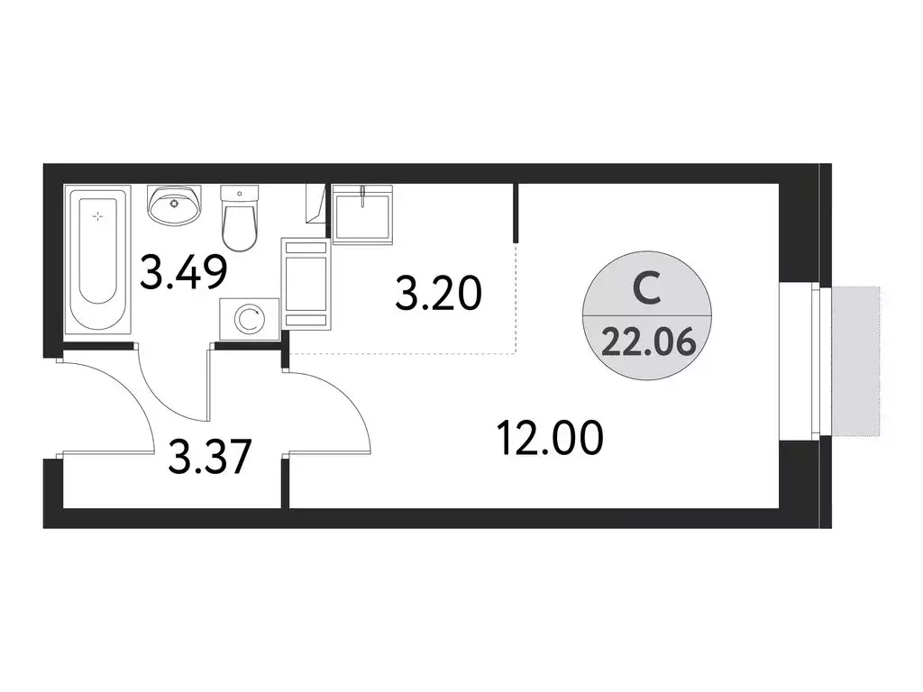 Квартира-студия: Щёлково, Полевая улица, 4А (22.06 м) - Фото 1