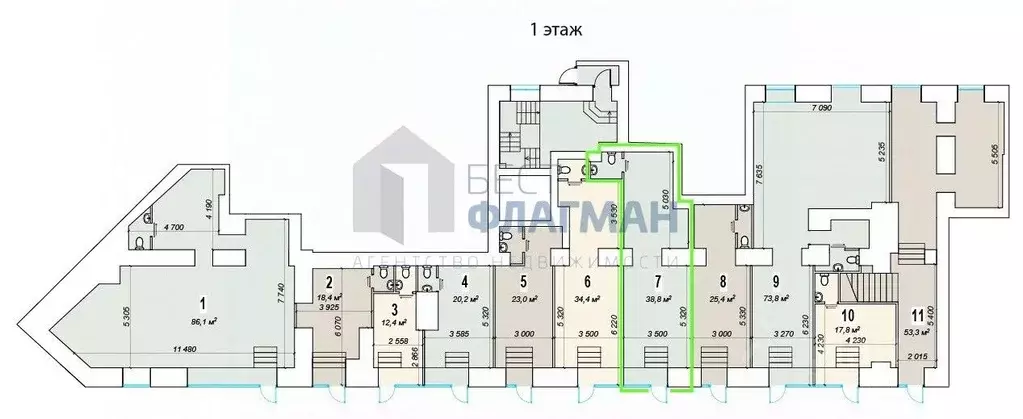 Помещение свободного назначения в Москва Ленинский просп., 70/11 (39 ... - Фото 2