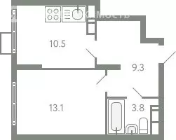 1-комнатная квартира: посёлок городского типа Молоково, жилой комплекс ... - Фото 1