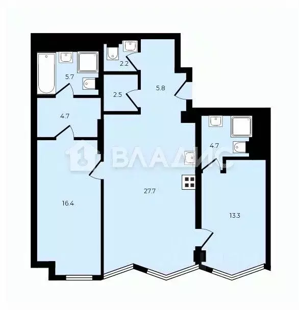 2-к кв. Москва Береговой проезд, 2 (84.4 м) - Фото 2