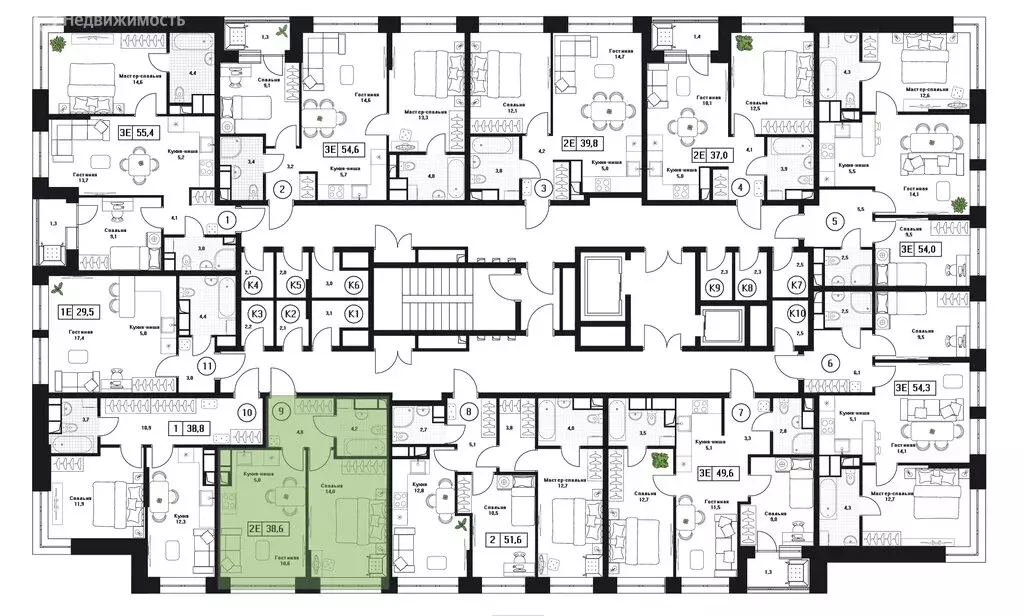 1-комнатная квартира: Пушкино, ЖК Пушкино Град (38.6 м) - Фото 2