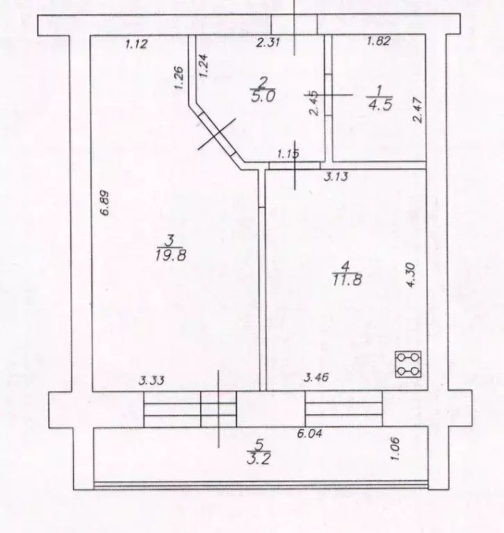 1-к кв. Татарстан, Казань ул. Фрунзе, 1б (44.3 м) - Фото 2
