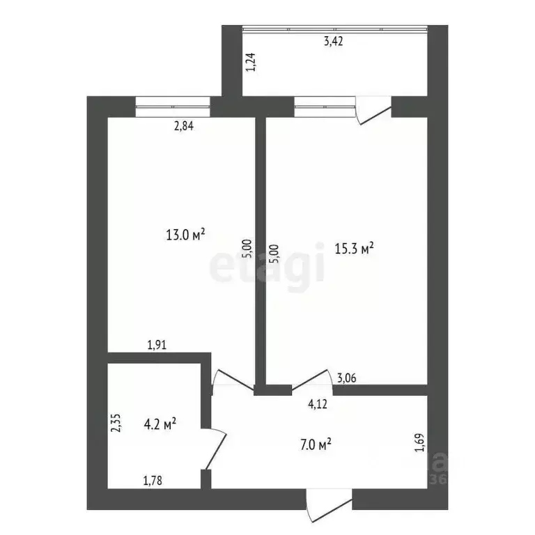 1-к кв. Амурская область, Благовещенск Игнатьевское ш., 14/5 (40.0 м) - Фото 2