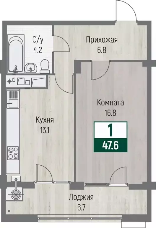 1-к кв. Ставропольский край, Ставрополь №31 мкр, Дубровский жилой ... - Фото 1