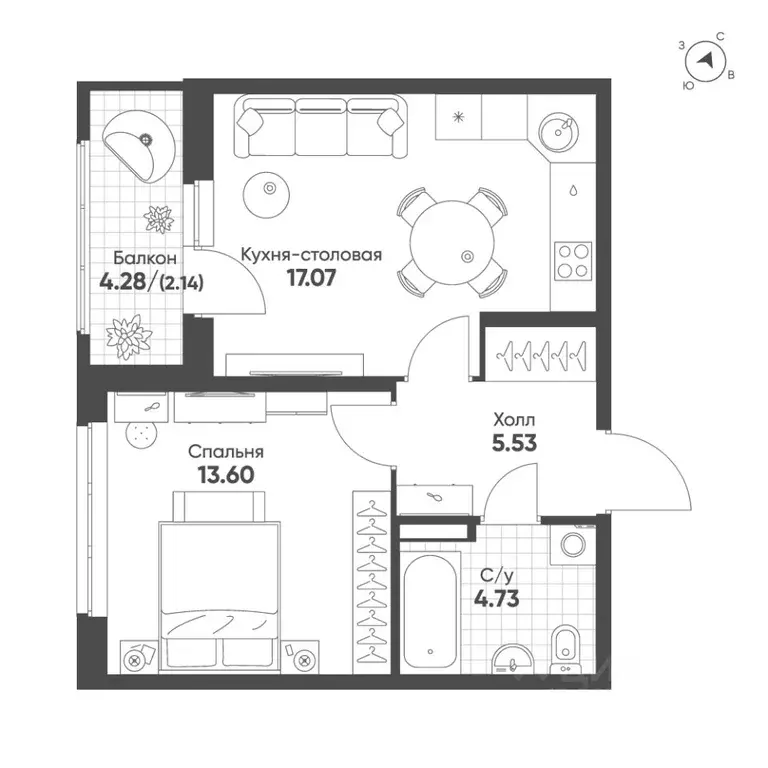 1-к кв. Свердловская область, Екатеринбург Солнечный жилрайон,  (43.1 ... - Фото 1