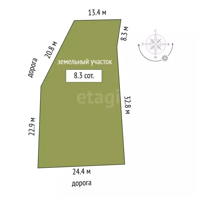 Участок в село Саметь, Колхозная улица (8.3 м) - Фото 1