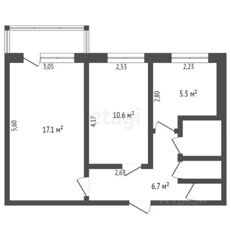 2-к кв. Кемеровская область, Кемерово ул. Леонова, 4 (45.0 м) - Фото 2