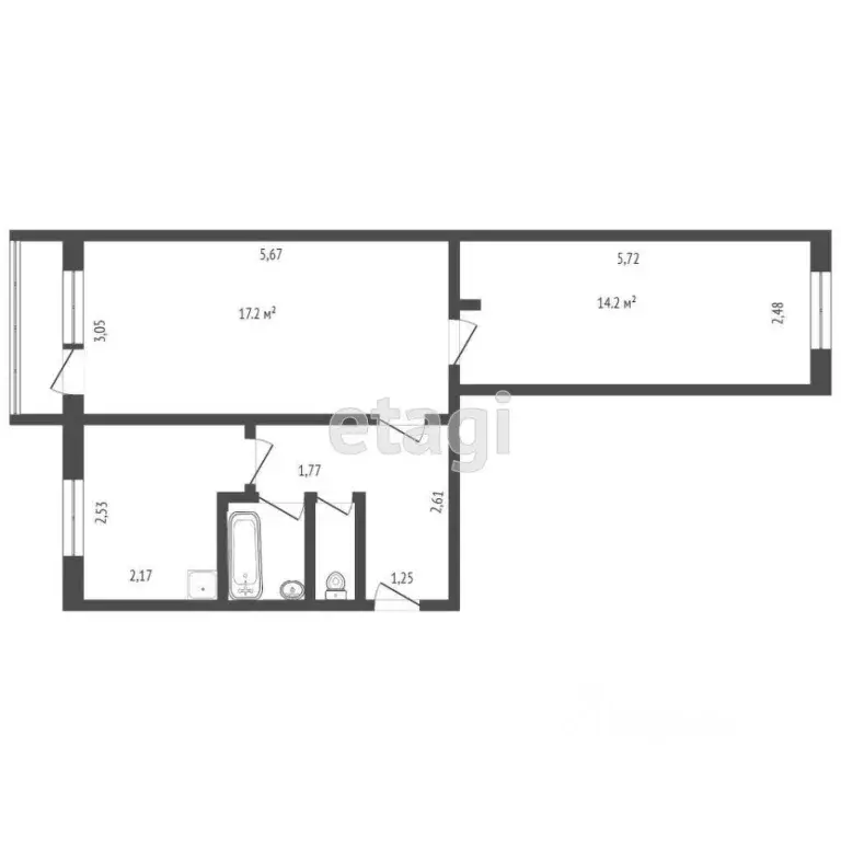 2-к кв. Алтайский край, Бийск пер. Николая Липового, 76 (44.4 м) - Фото 1