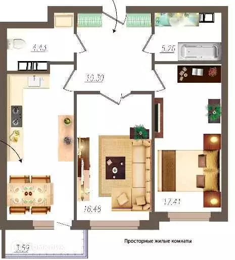 Продаётся 2-к квартира, 72.4 м - Фото 0