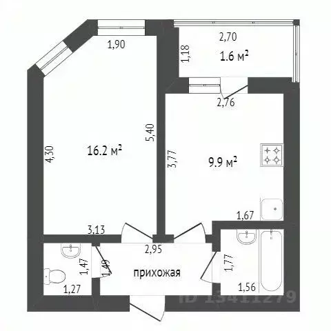 1-к кв. Белгородская область, Шебекино ул. Шолохова, 1 (36.4 м) - Фото 1