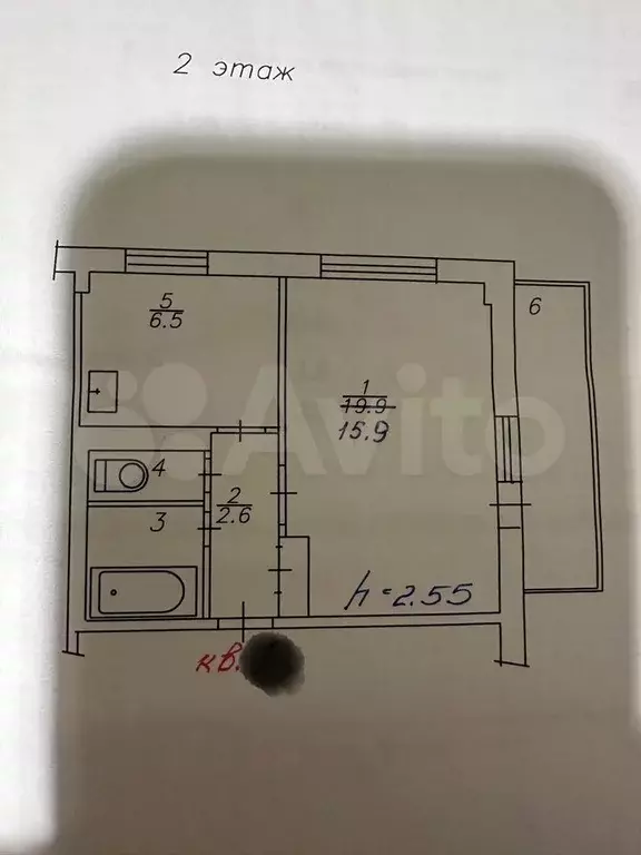 1-к. квартира, 30,2 м, 2/9 эт. - Фото 0