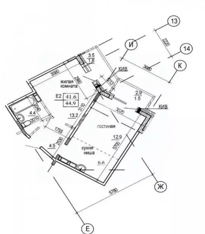 2-к кв. Забайкальский край, Чита Каштакский мкр, 1 (41.6 м) - Фото 1