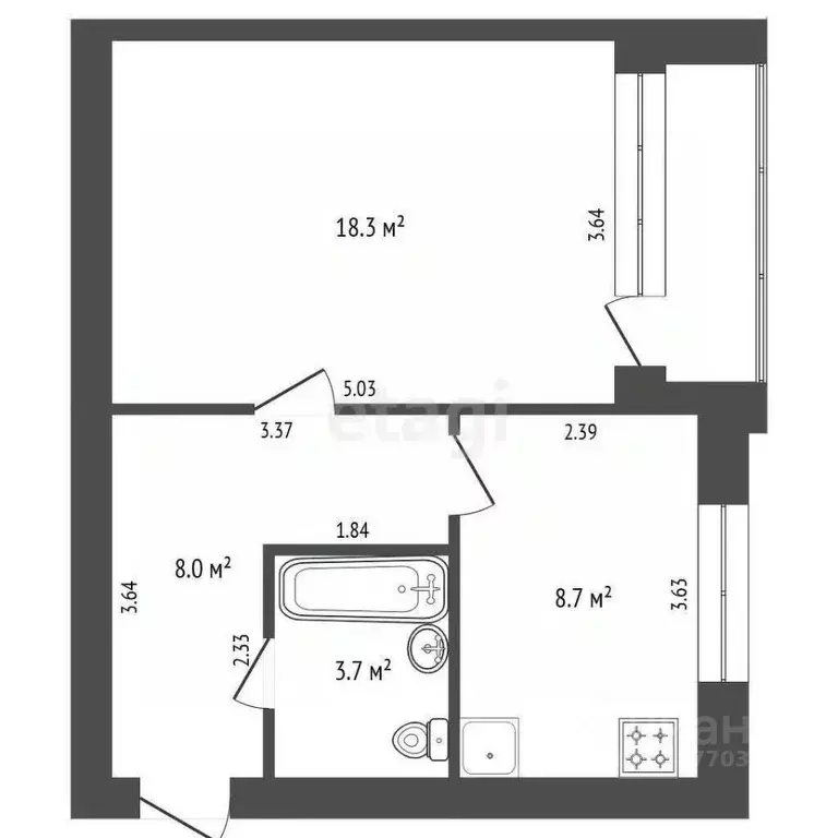 1-к кв. Ямало-Ненецкий АО, Новый Уренгой Ягельный мкр, ул. Южная, 30А ... - Фото 1