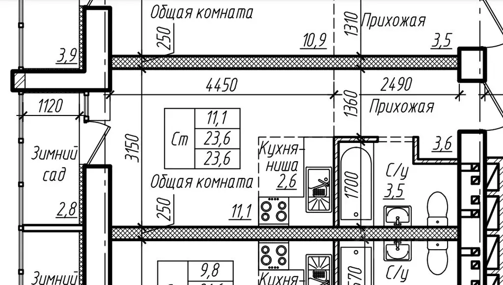 Студия Алтайский край, Барнаул ул. Смирнова, 94А (23.3 м) - Фото 0