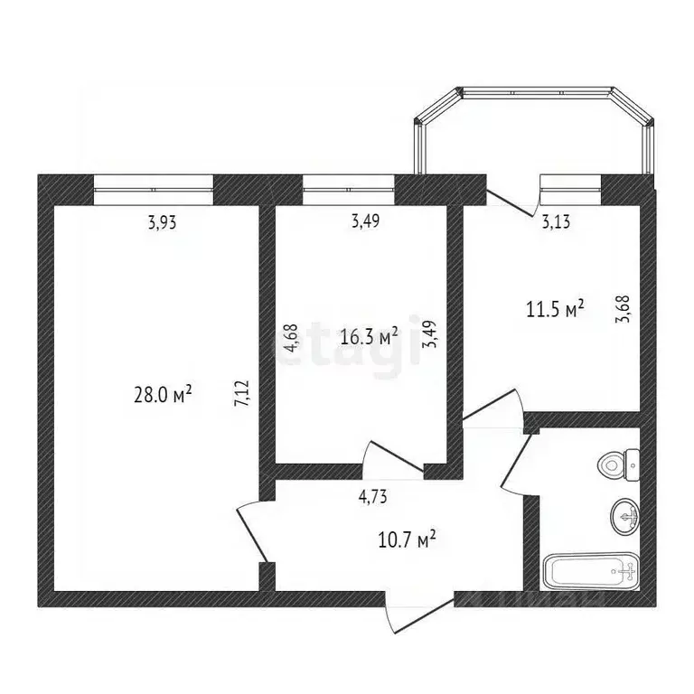 2-к кв. Амурская область, Благовещенск ул. Ленина, 115 (72.0 м) - Фото 1