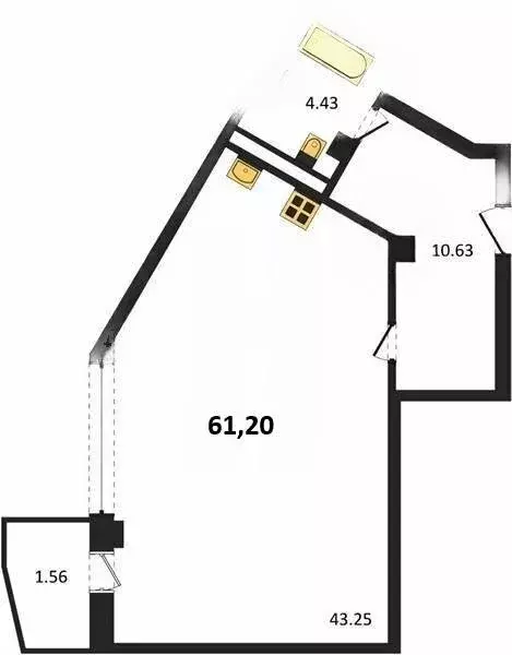 Квартира-студия: Севастополь, улица Лётчиков, 10 (61.2 м) - Фото 1