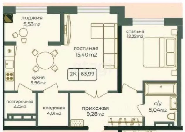 2-к кв. Дагестан, Каспийск просп. Акулиничева (63.99 м) - Фото 0