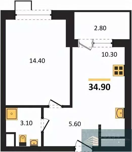 1-к кв. Воронежская область, Воронеж бул. Содружества, 6 (34.9 м) - Фото 1