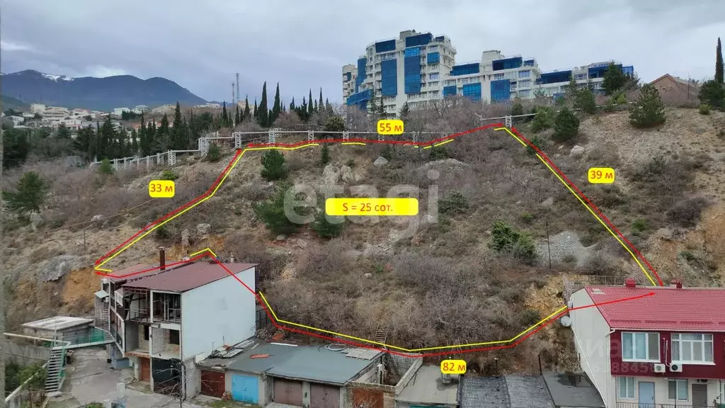 Участок в Крым, Ялта муниципальный округ, Гурзуф пгт  (25.0 сот.) - Фото 1